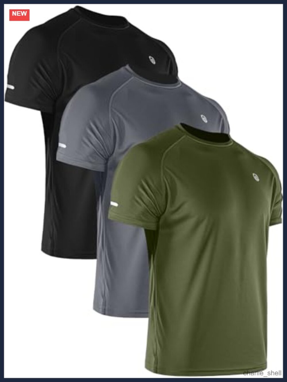 Men's Moisture Wicking Mesh Athletic T-Shirt Crewneck Raglan Sleeve